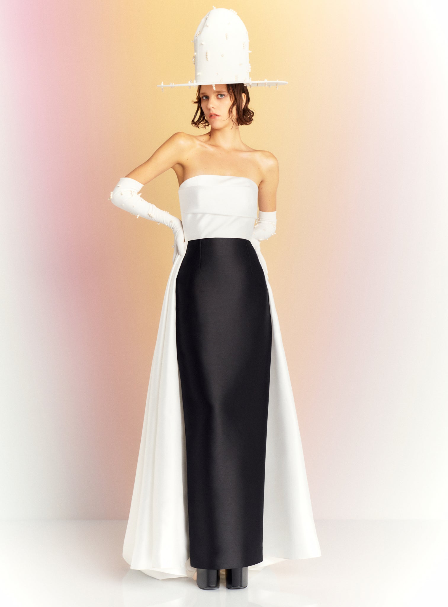 The Tiffany Maxi Dress in Cream and Black