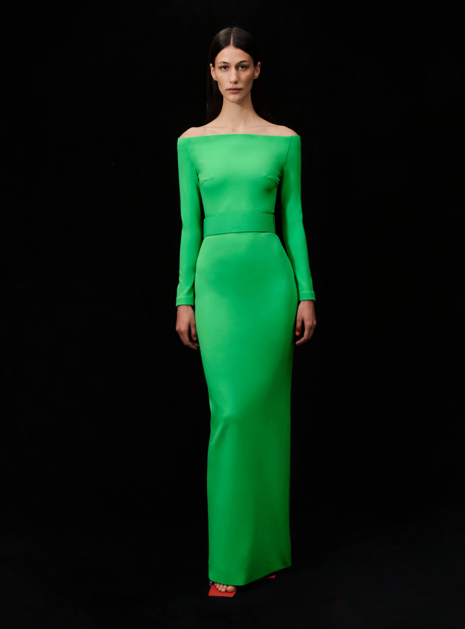Bright green maxi dress sale