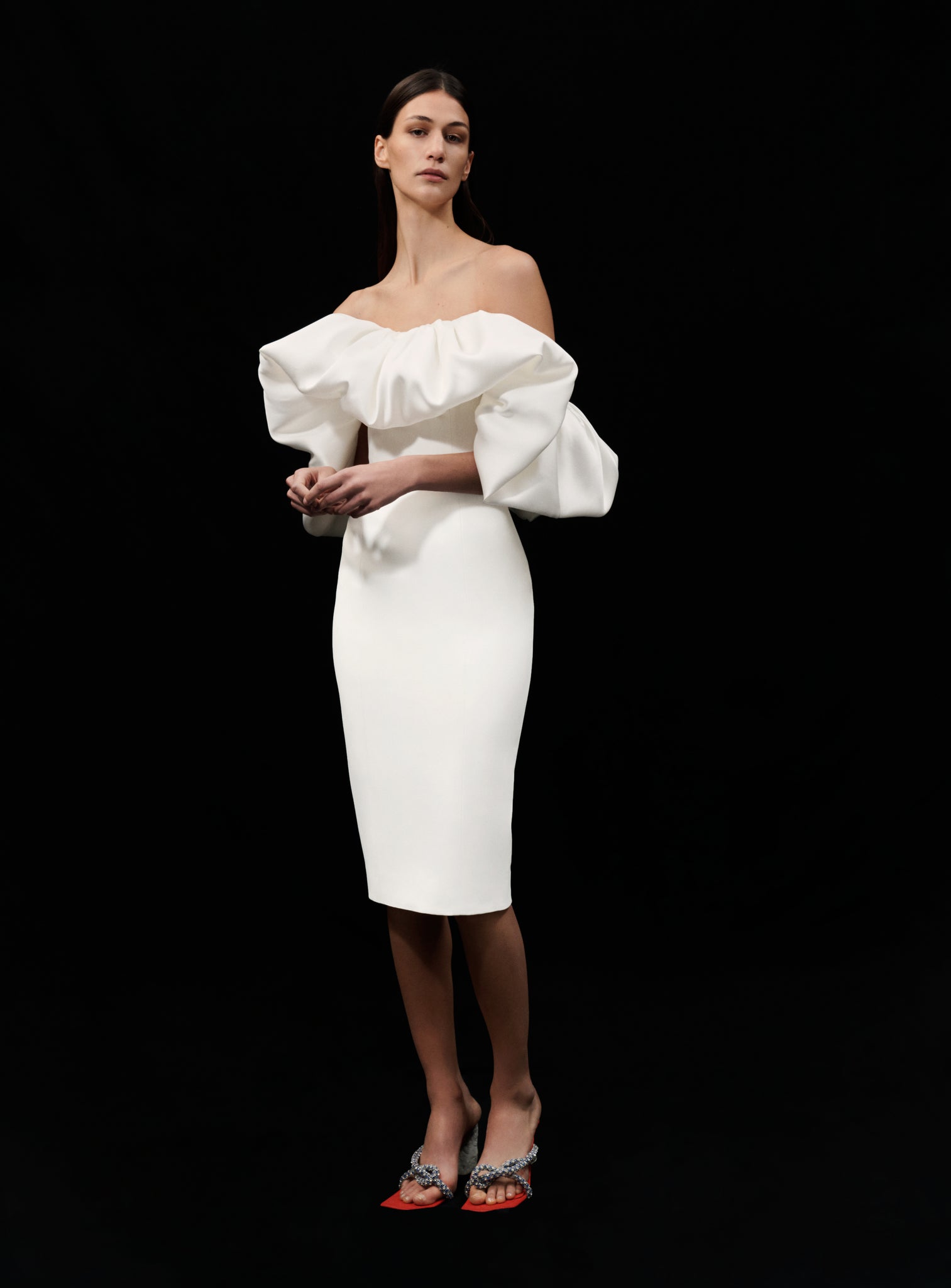 The Raina Midi Dress in Cream