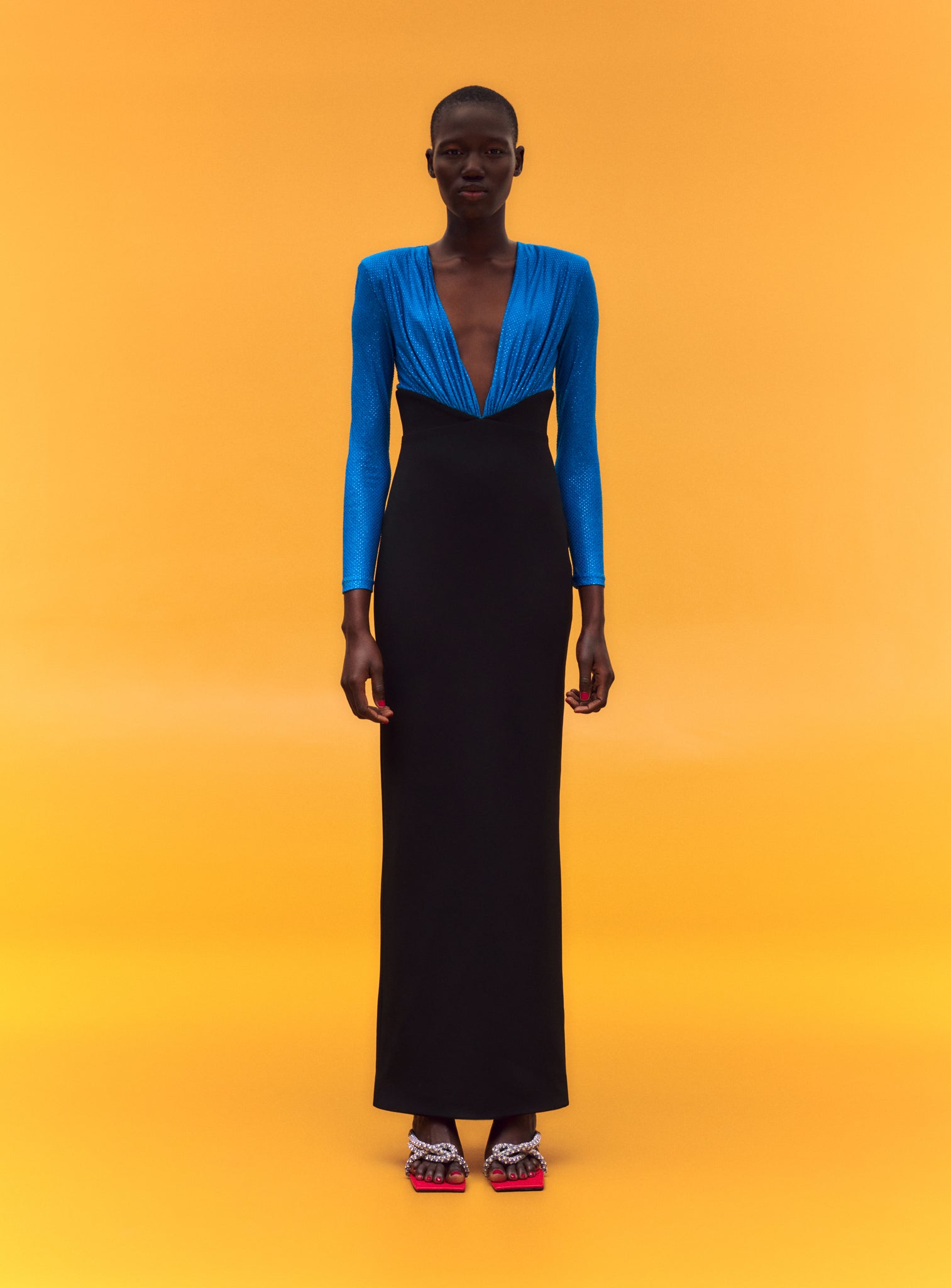 The Lena Maxi Dress in Cerulean Blue