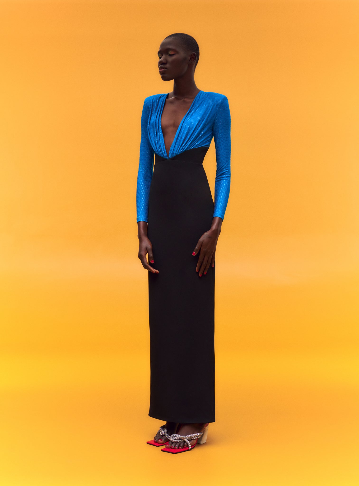 The Lena Maxi Dress in Cerulean Blue