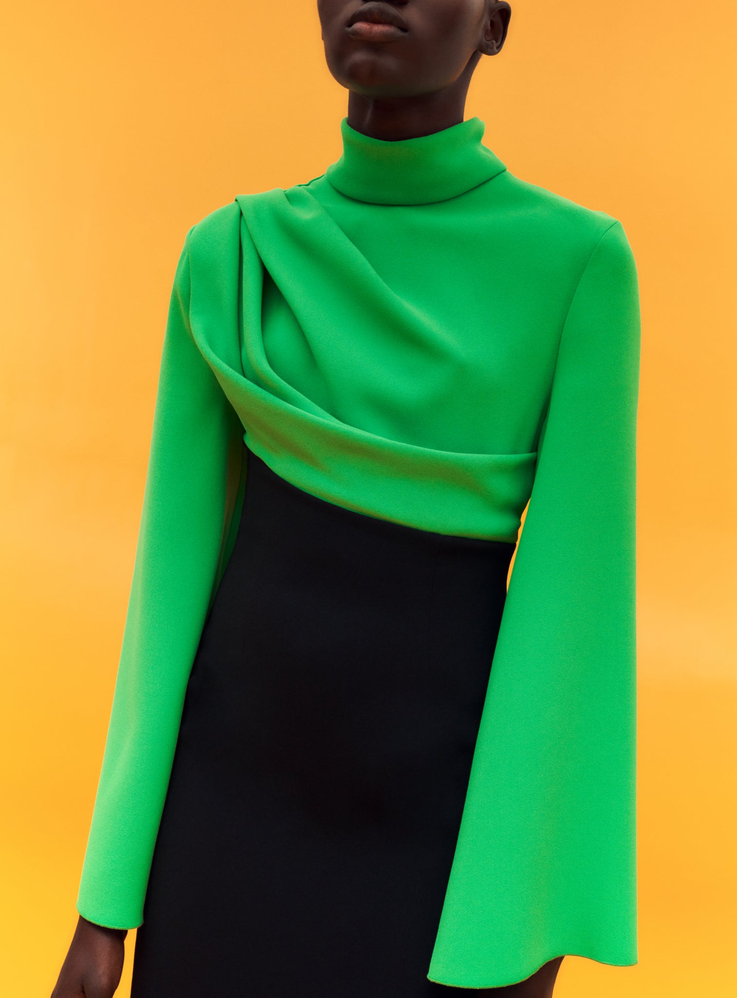 The Lia Maxi Dress in Bright Green & Black