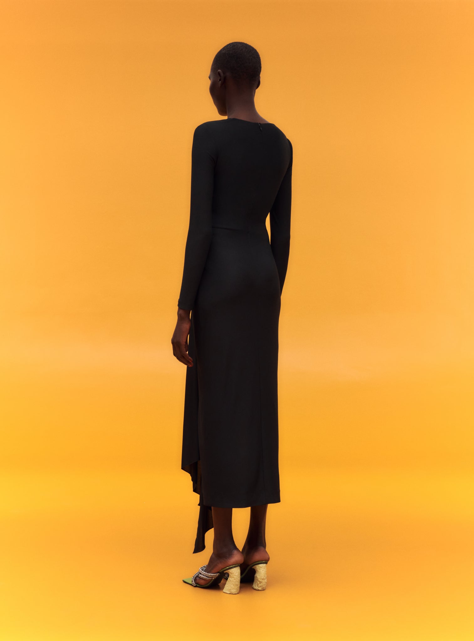 The Lorena Midi Dress in Black