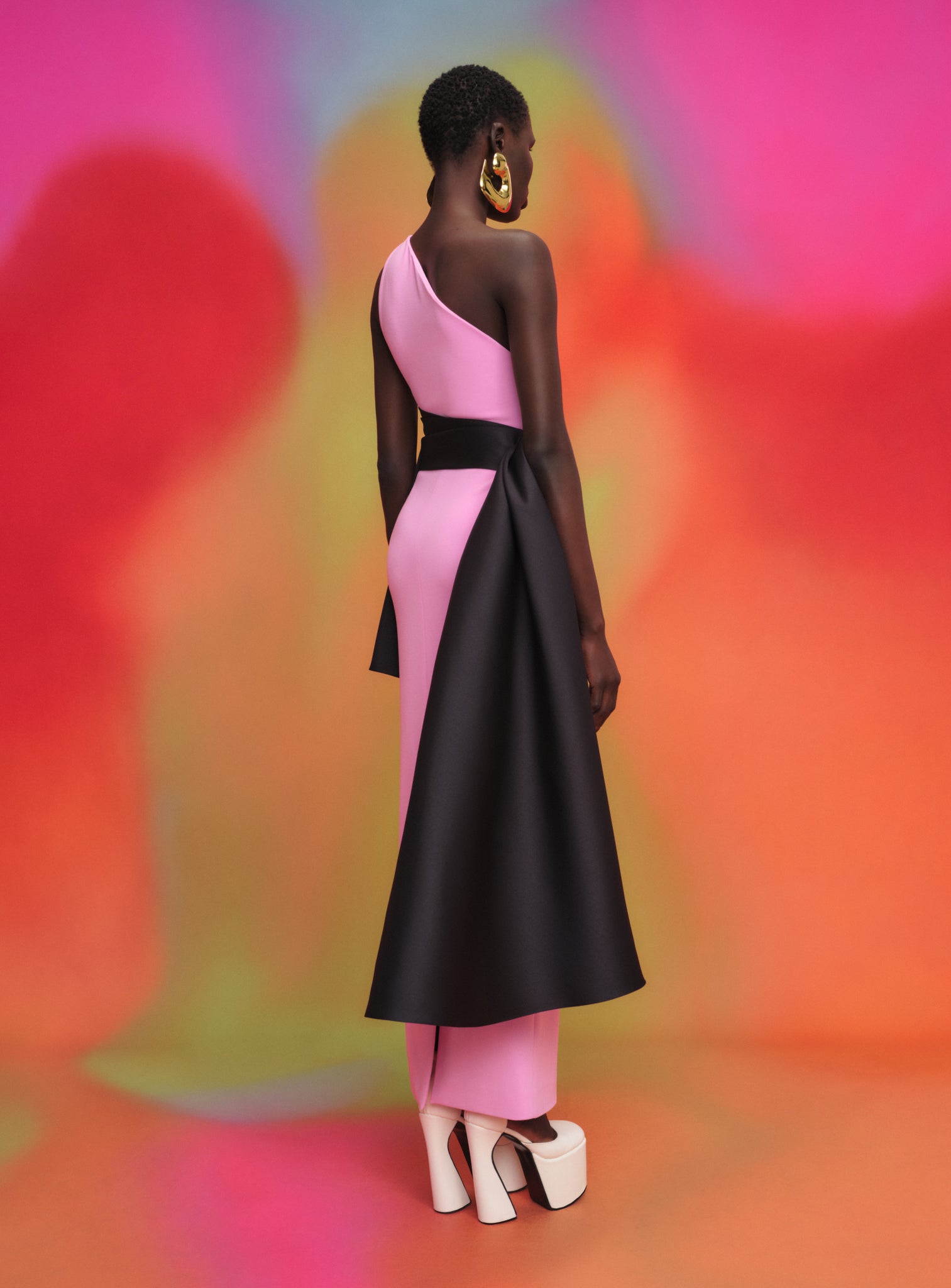 The Calla Maxi Dress in Bubblegum & Black