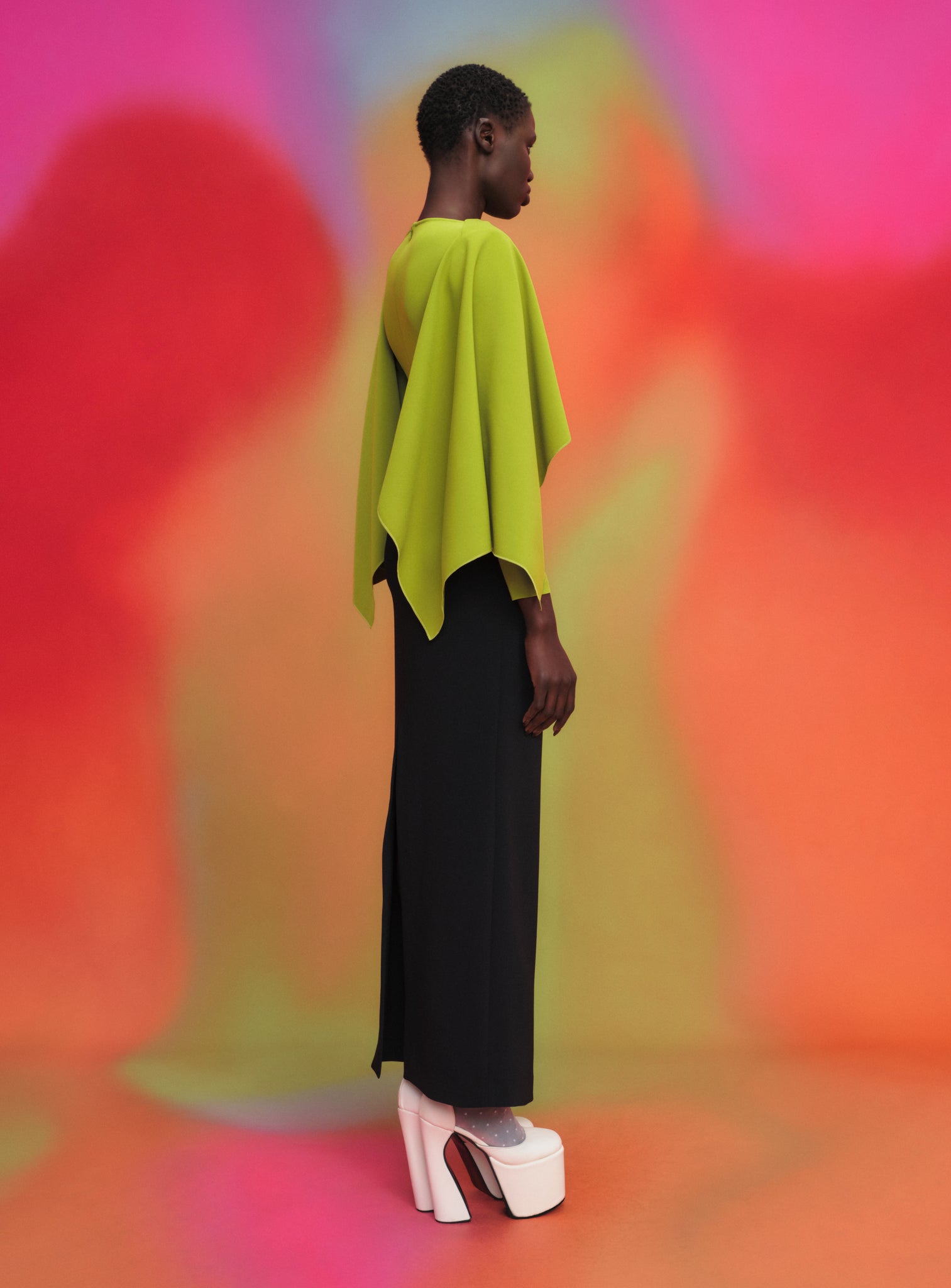 The Yael Maxi Dress in Chartreuse & Black