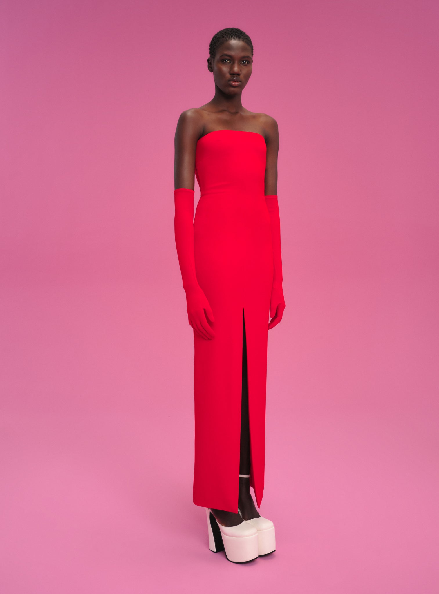 The Bysha Maxi Dress in Red
