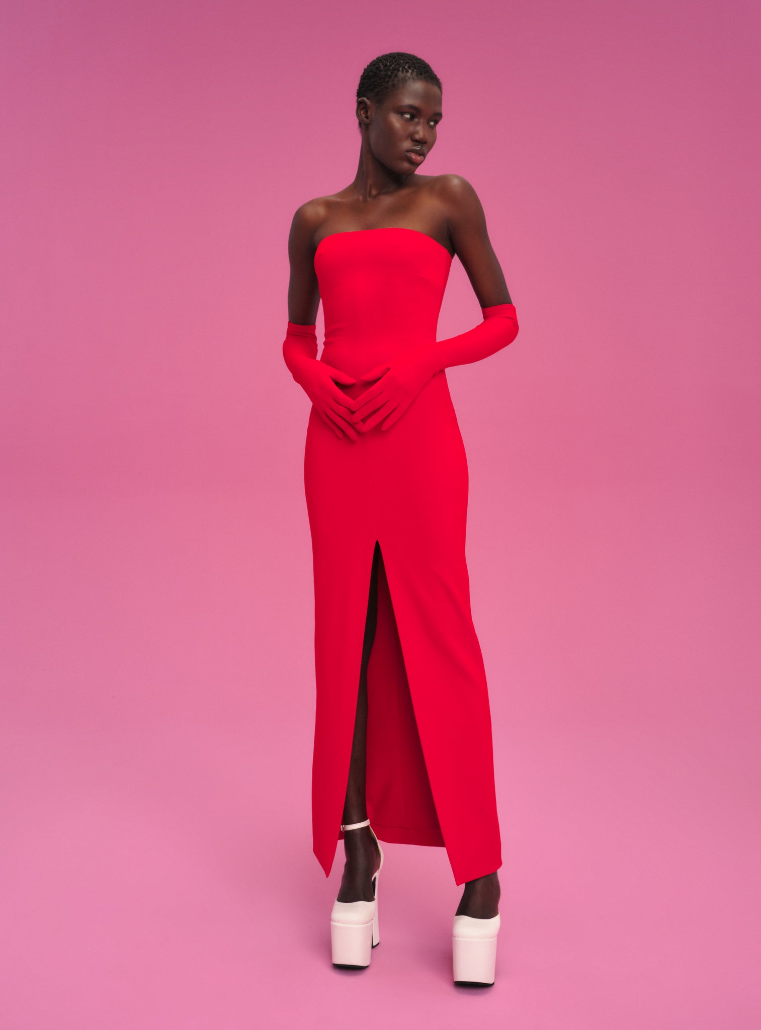 The Bysha Maxi Dress in Red