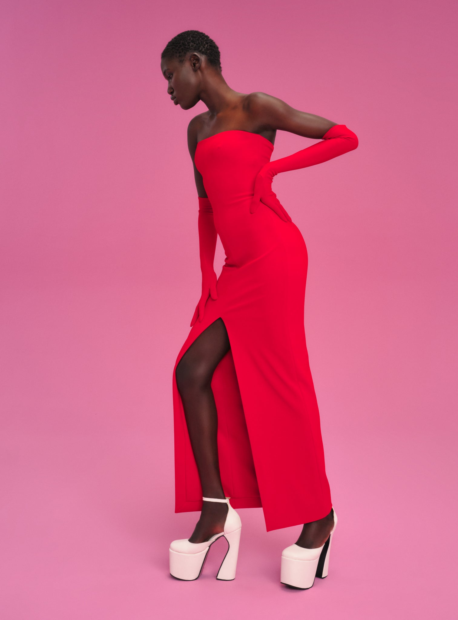 The Bysha Maxi Dress in Red