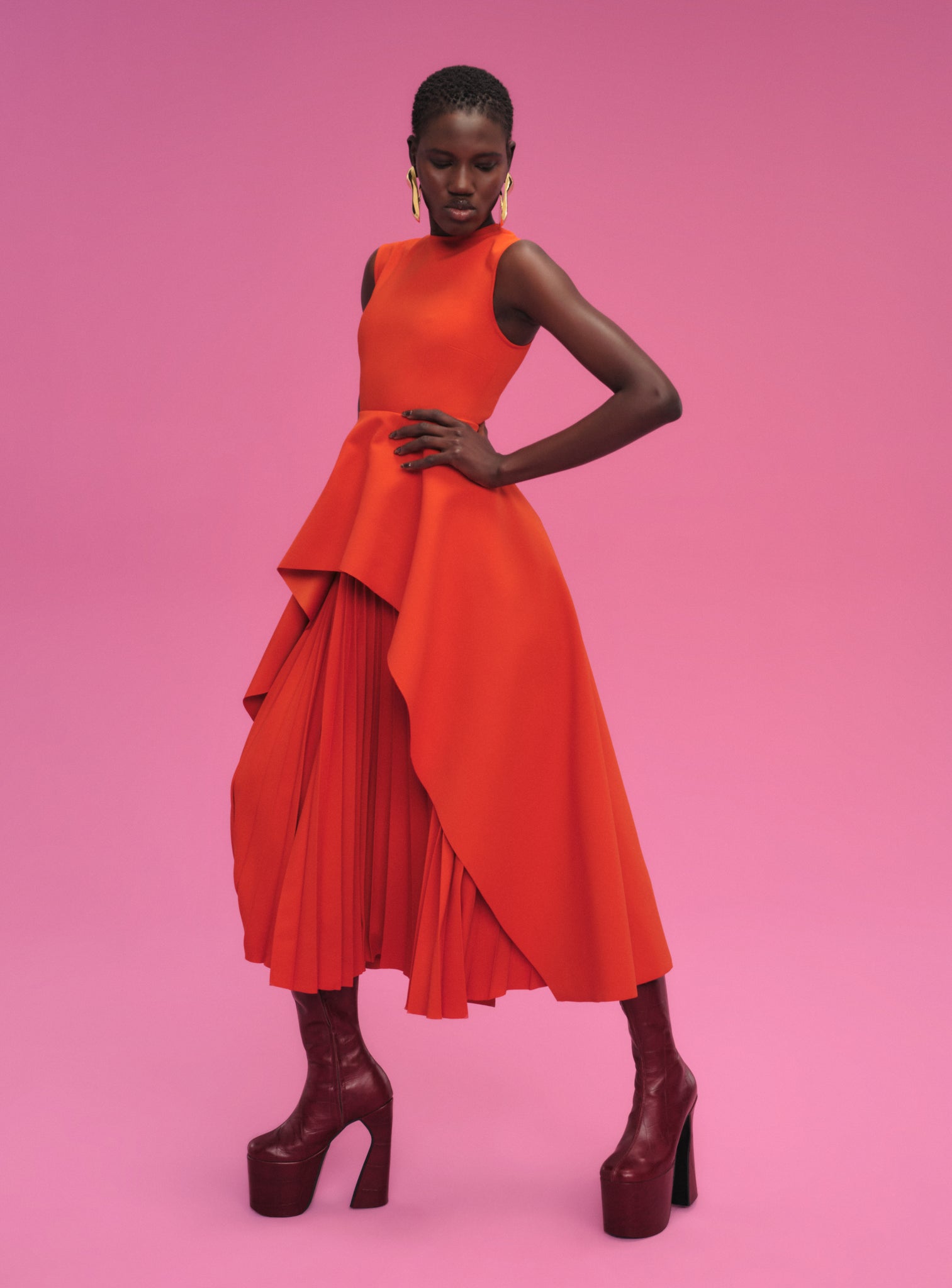 The Severny Midi Dress in Copper Solace London The Severny Midi Dress in Copper Solace London