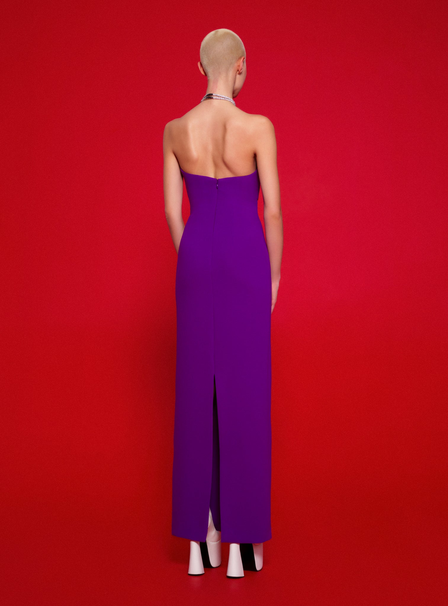 purple solace london dress Sabina off-the-shoulder stretch-crepe maxi dress - purple