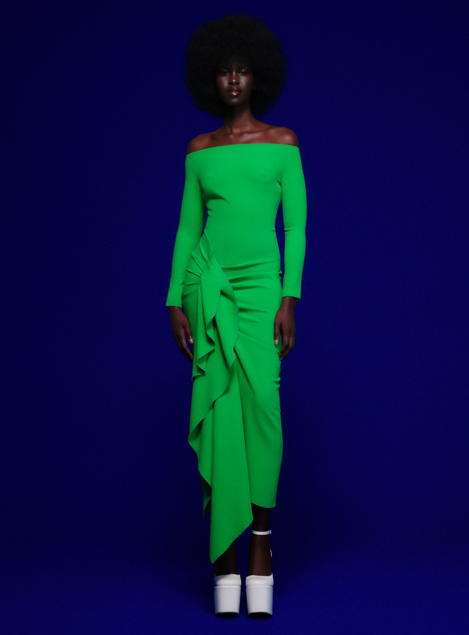 The Lotus Midaxi Dress in Green – Solace London