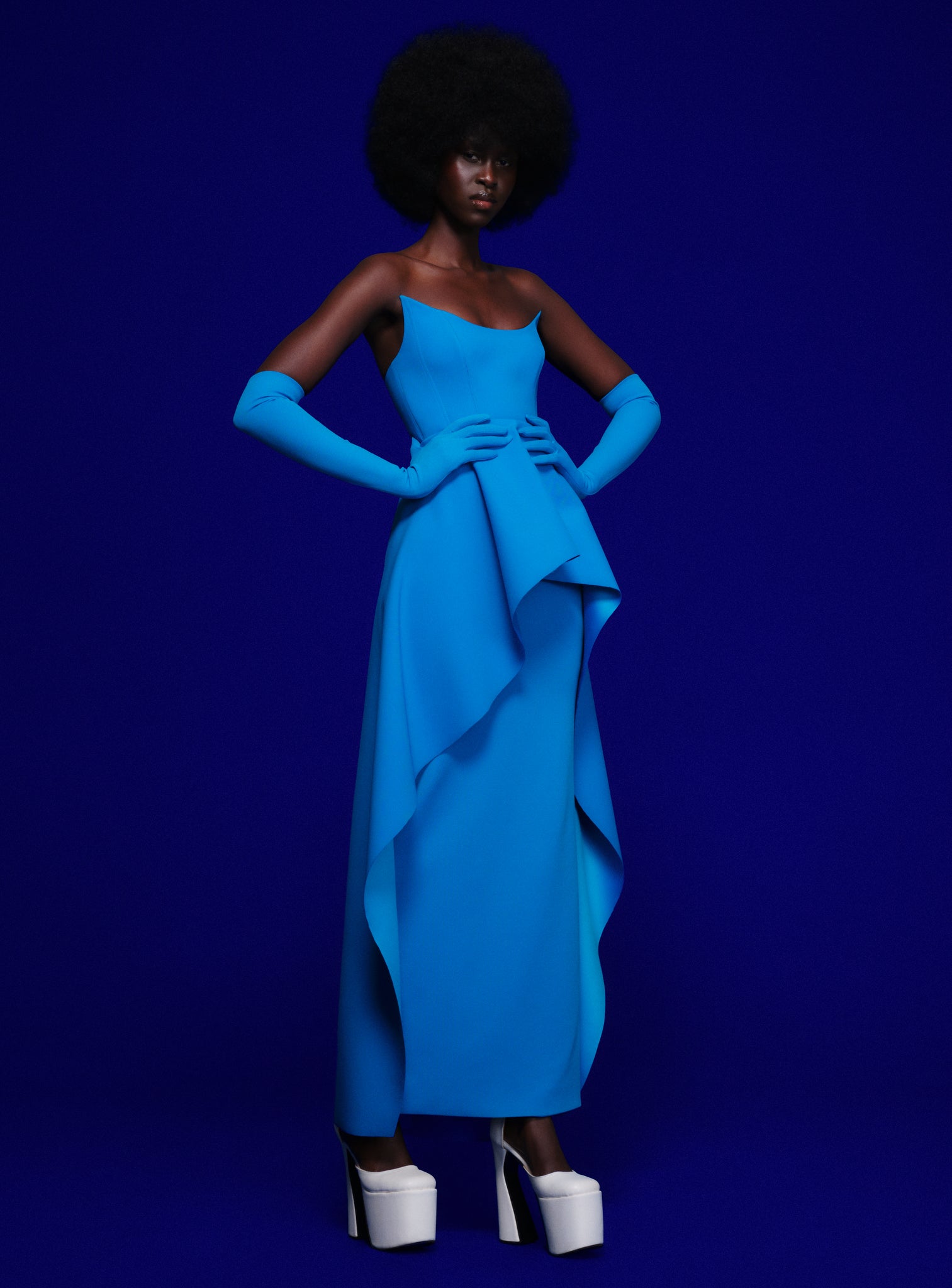 The Omara Maxi Dress in Azure