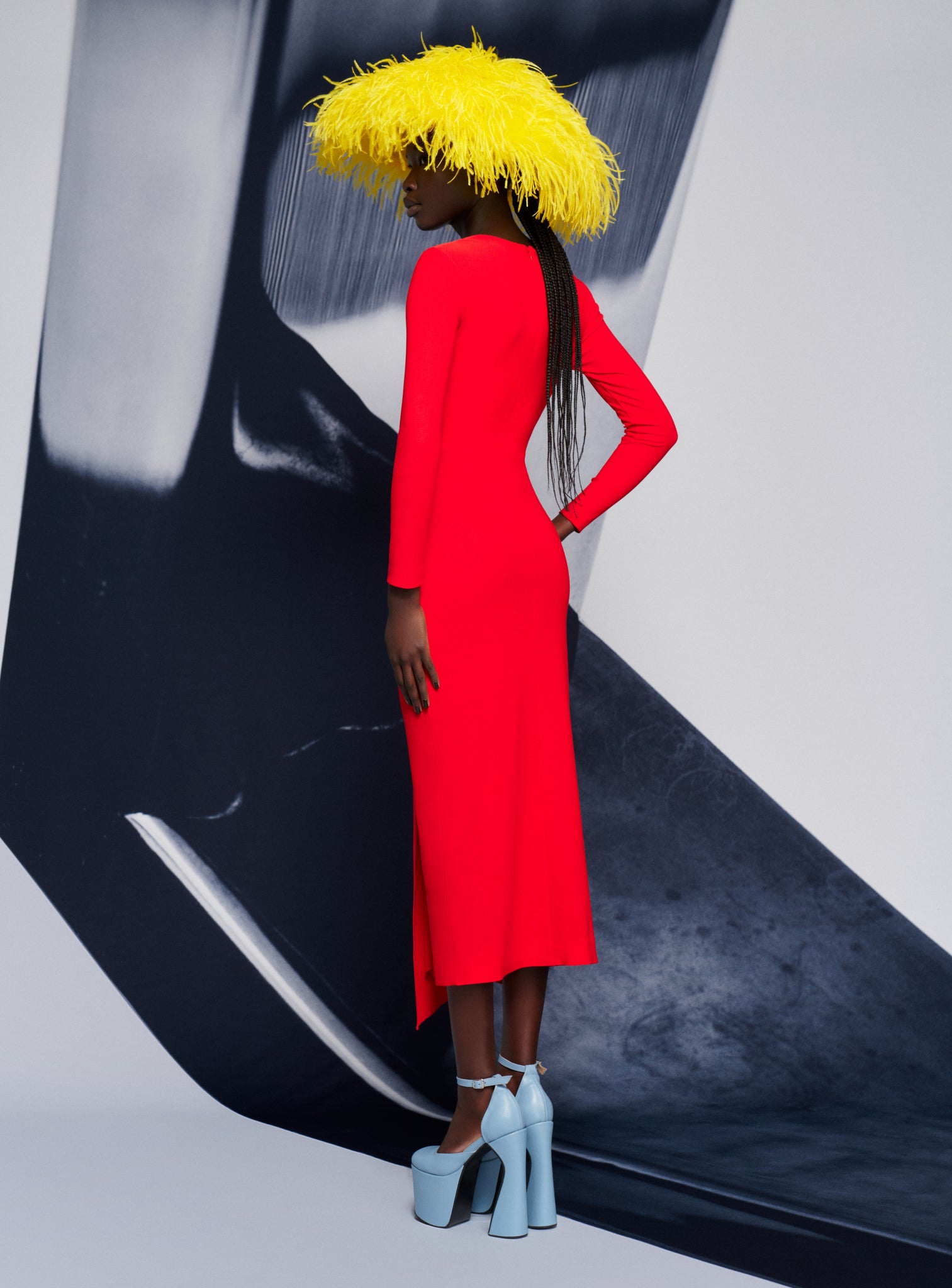 The Lorena Midi Dress in Red
