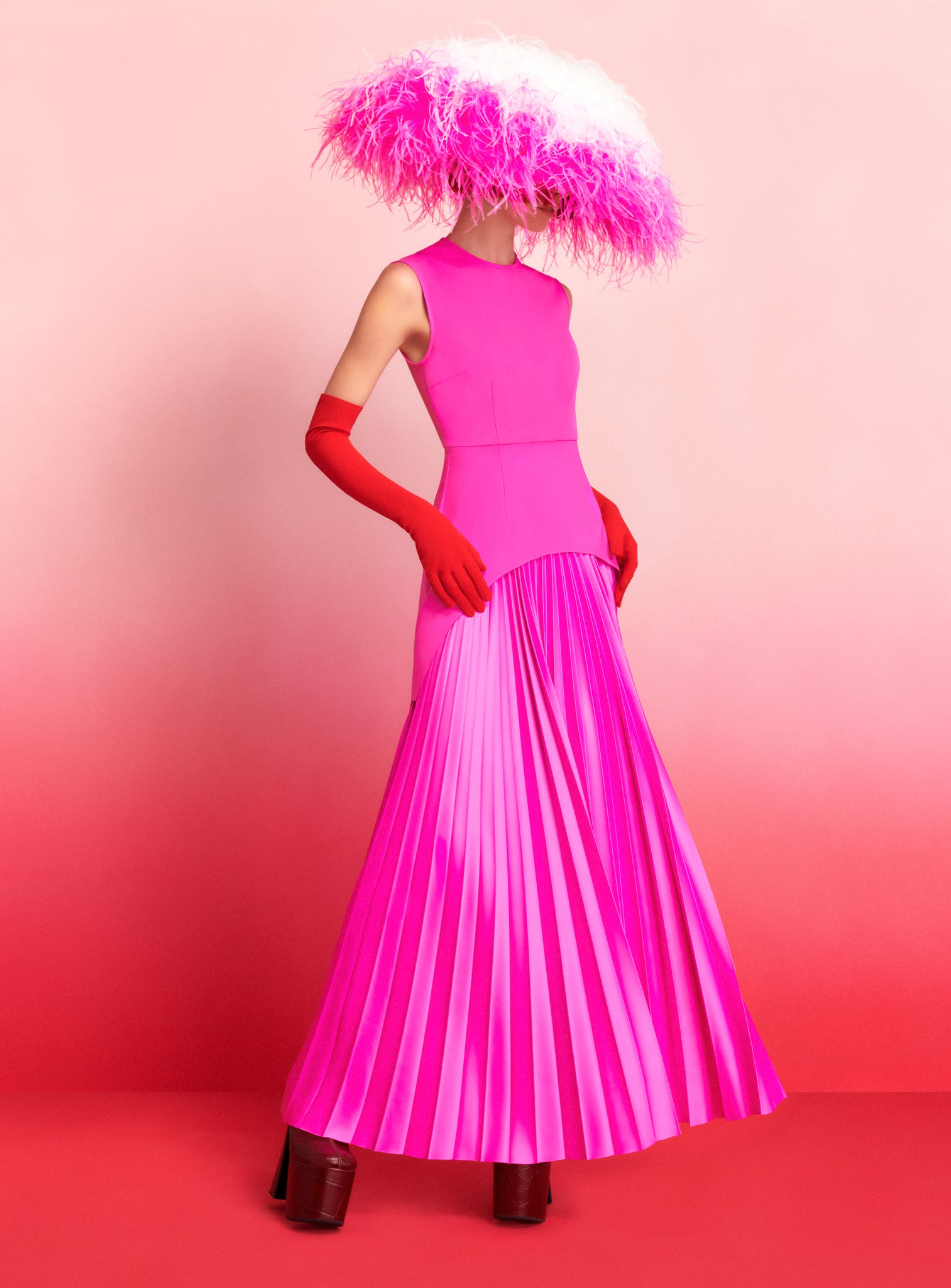 The Sofija Maxi Dress in Fuchsia