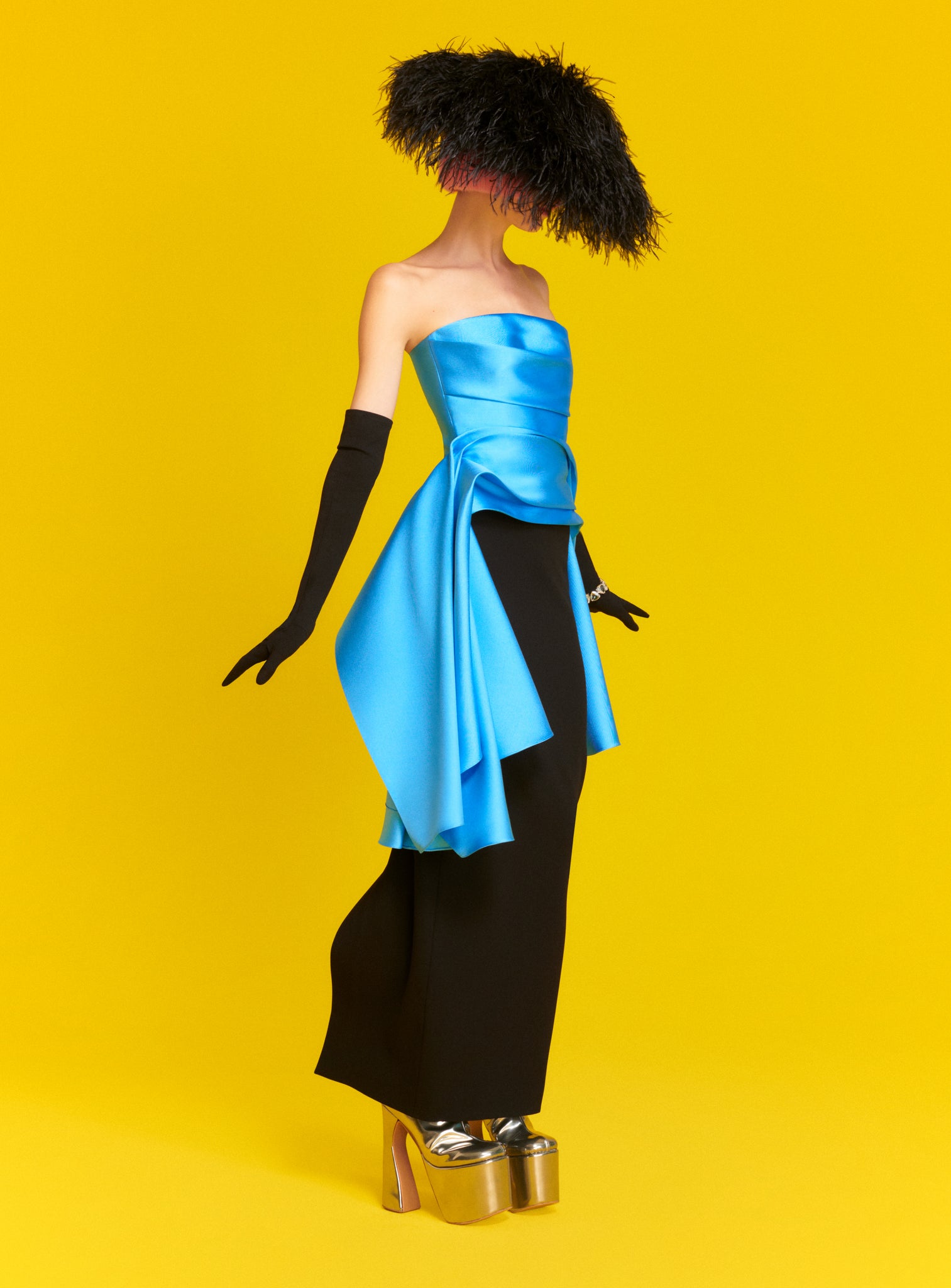 The Darra Maxi Dress in Blue & Black