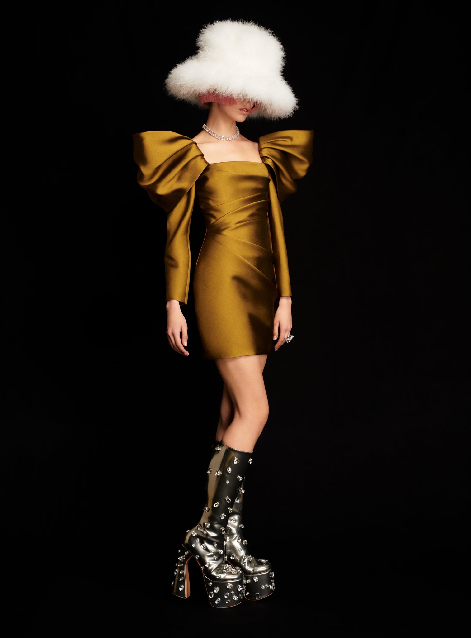The Riley Mini Dress in Gold The Riley Mini Dress in Gold