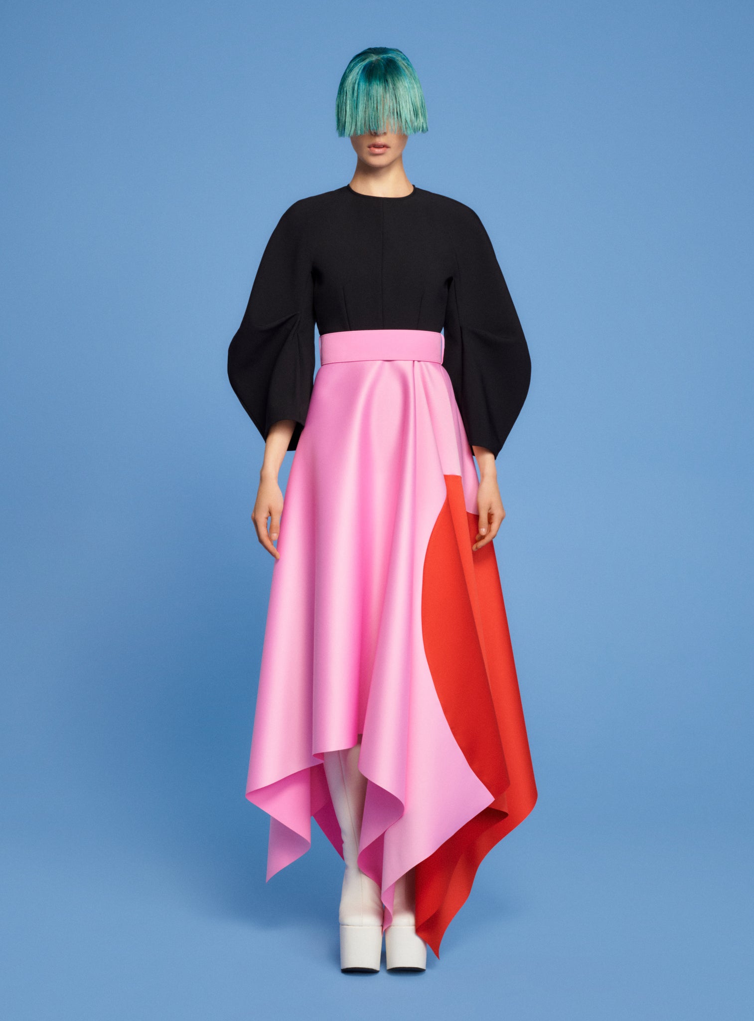 The Quinn Midi Dress in Black, Rose & Red