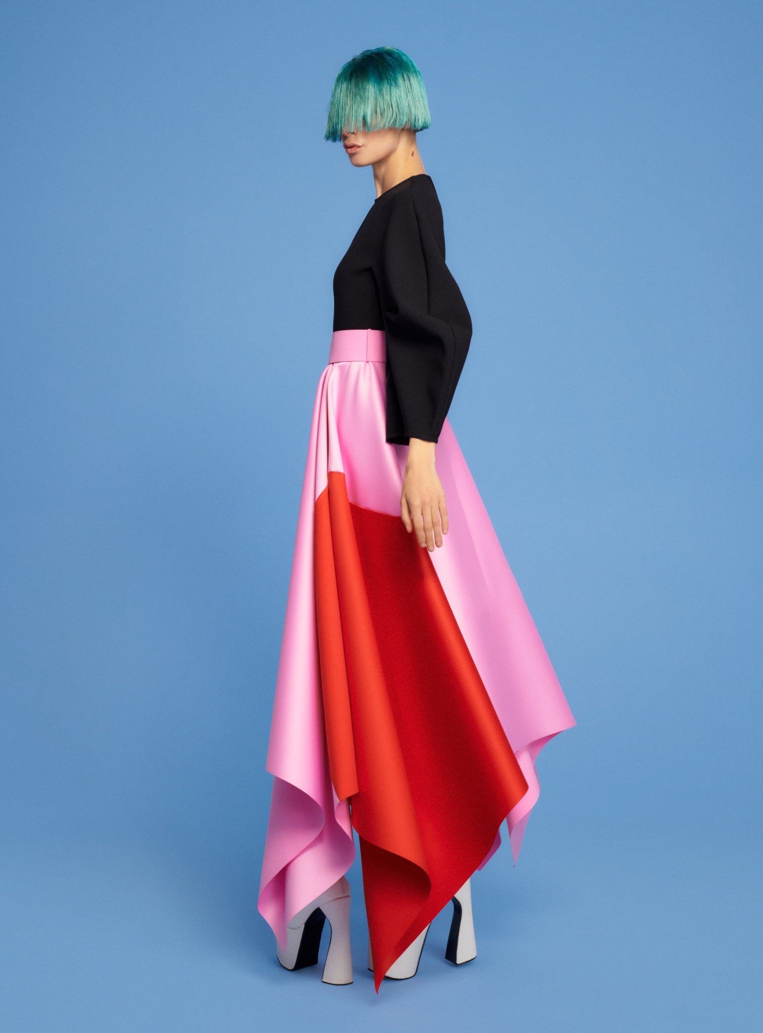 The Quinn Midi Dress in Black, Rose & Red