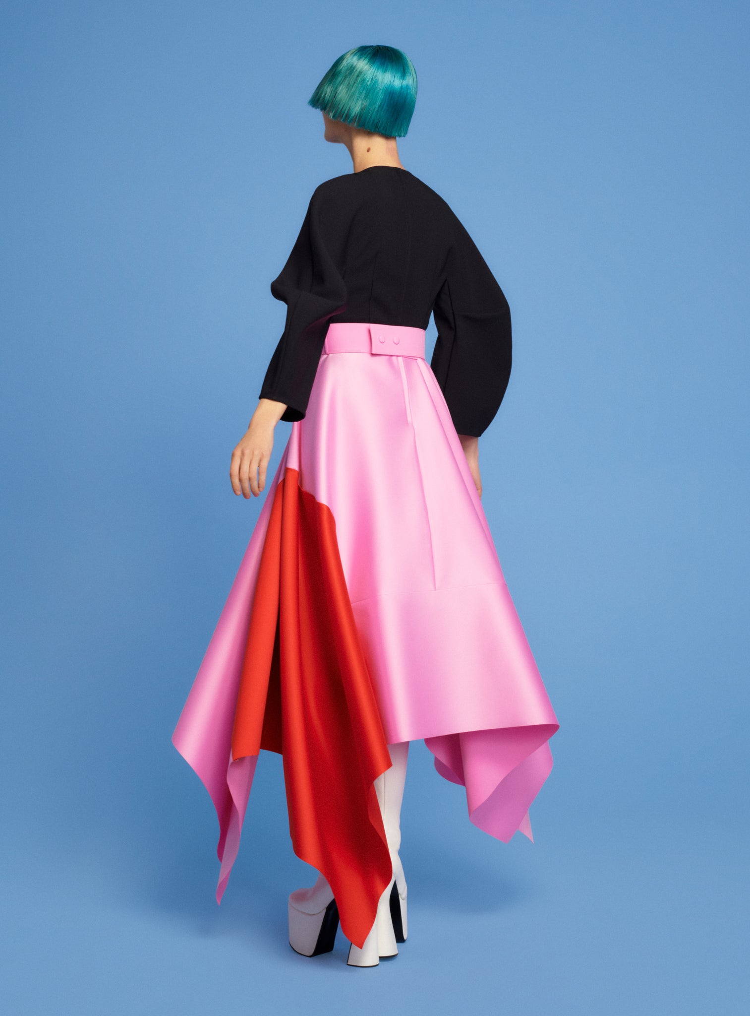 The Quinn Midi Dress in Black, Rose & Red