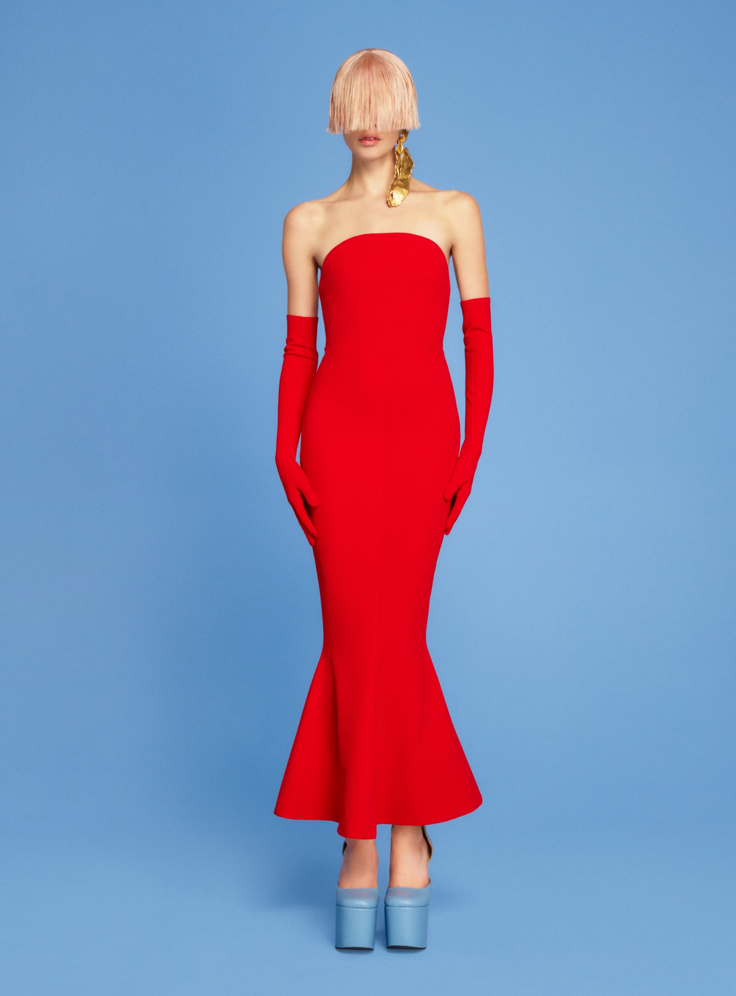 The Amara Midi Dress in Red