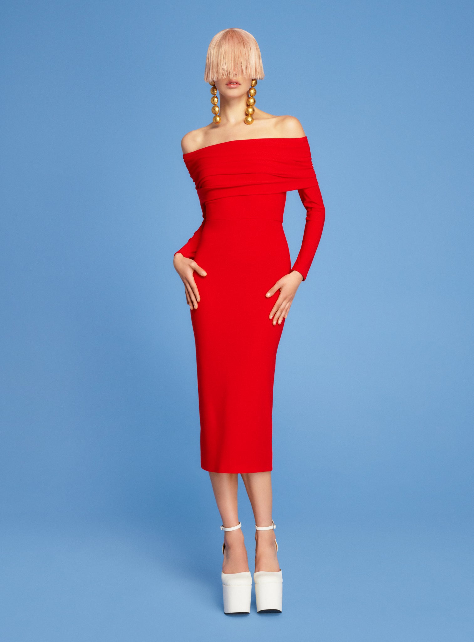 The Willow Midi Dress in Red