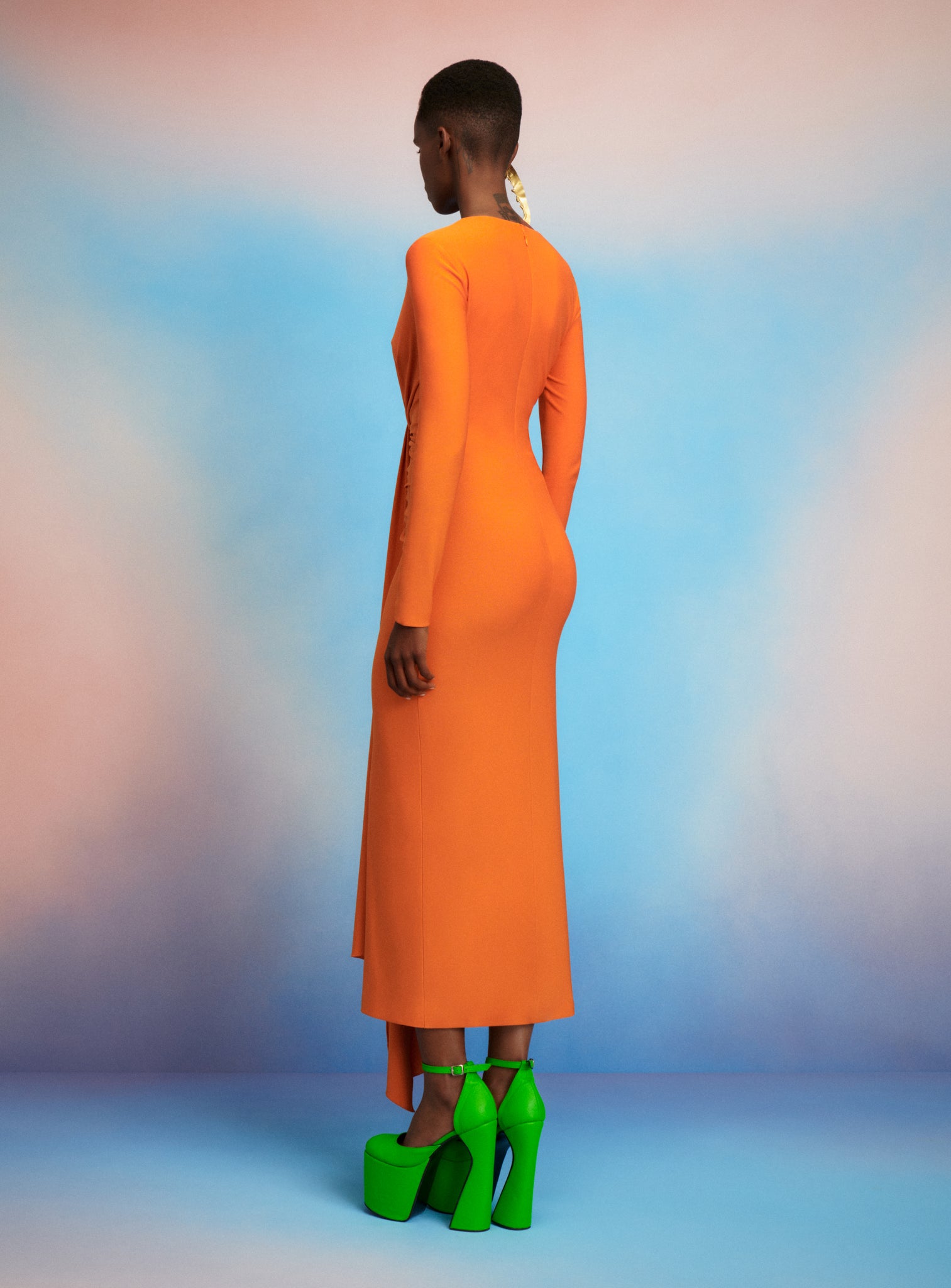 The Lorena Midi Dress in Apricot