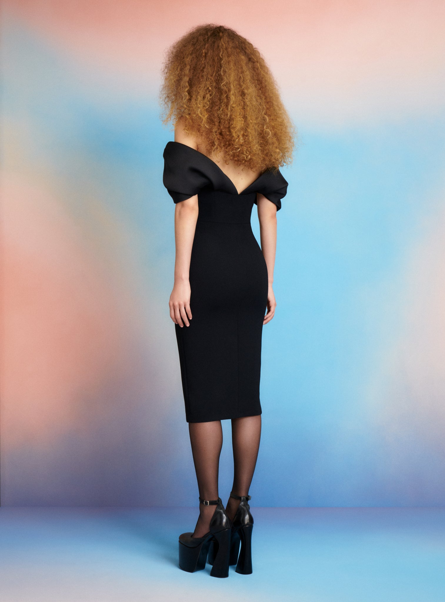 The Wrenley Midi Dress in Black