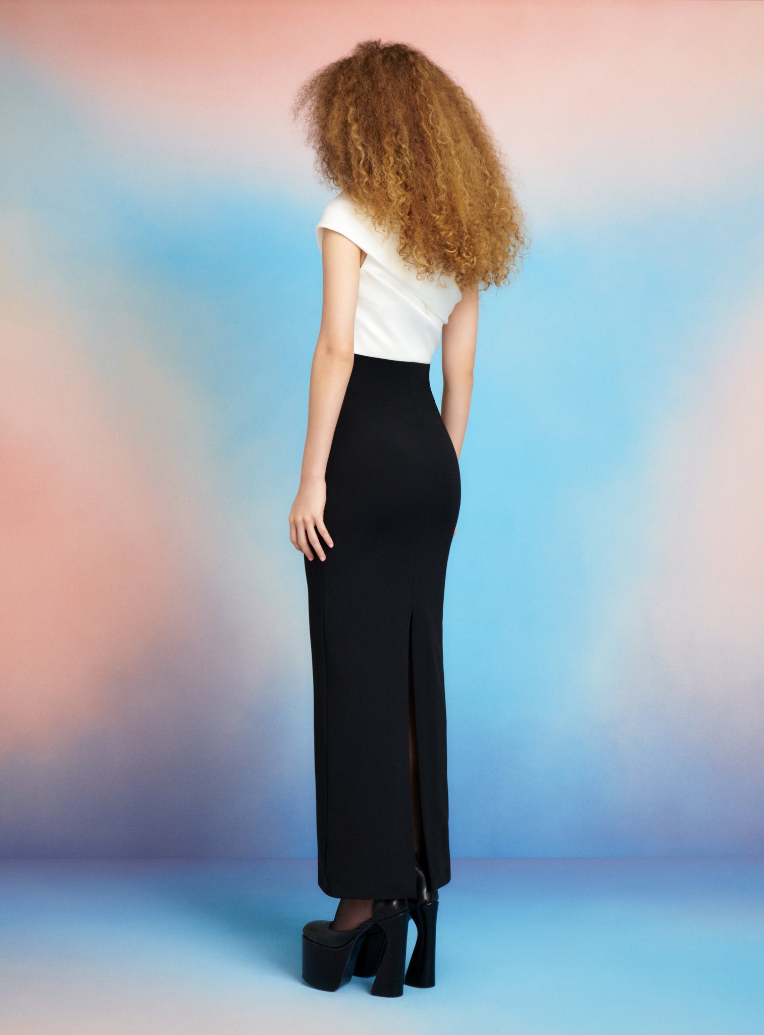 The Selia Maxi Dress in Cream & Black