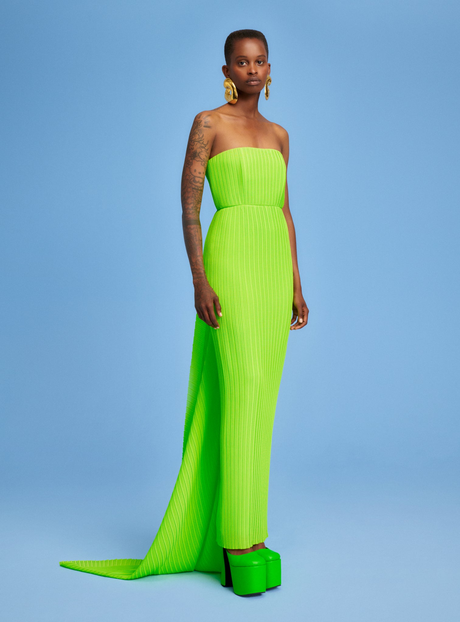 The Harlee Maxi Dress in Lime