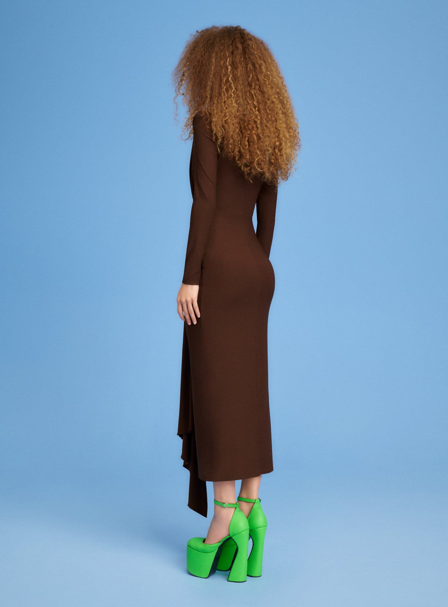 The Lorena Midi Dress in Mocha