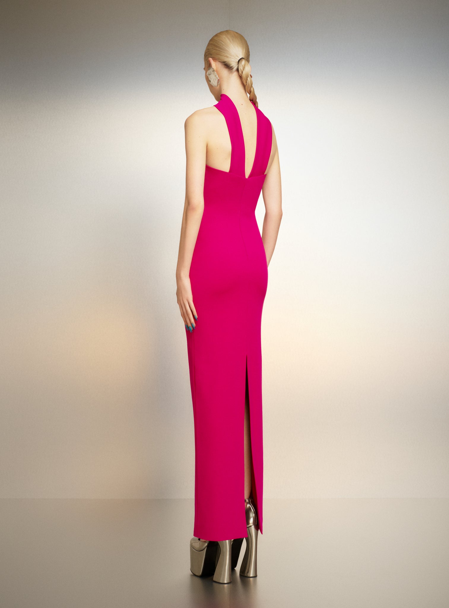 The Amari Maxi Dress in Fuchsia