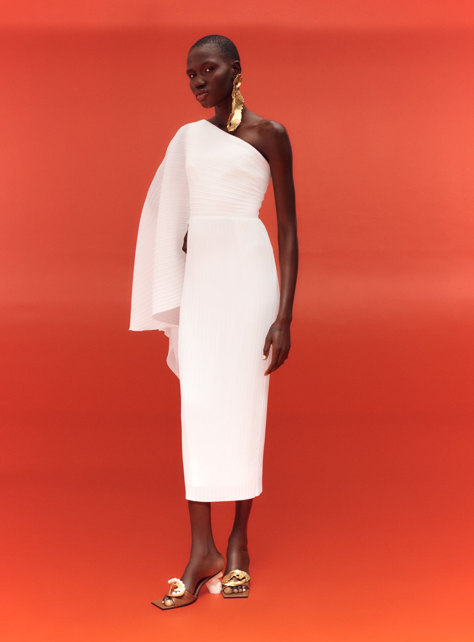 lotus midi dress in ivory solace london Solace London - Lotus Midi - Medium