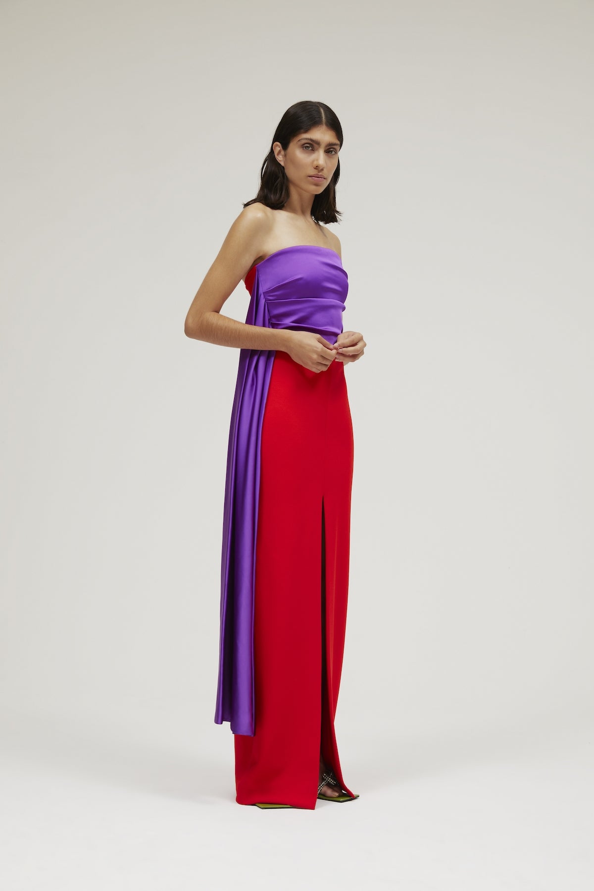 The Harlow Dress in Ultra Purple & True Red