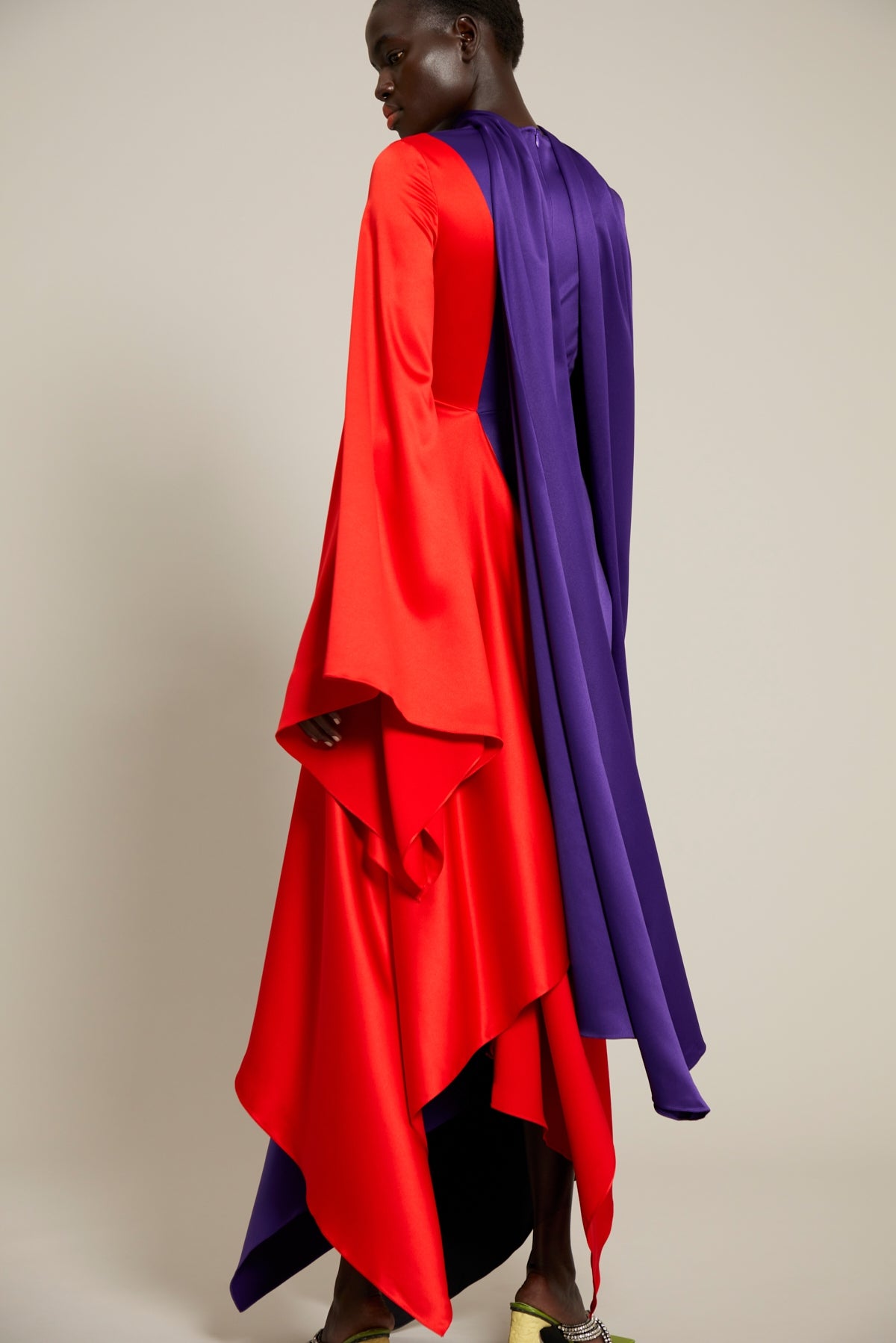 The Ella Dress in Colour Block Purple