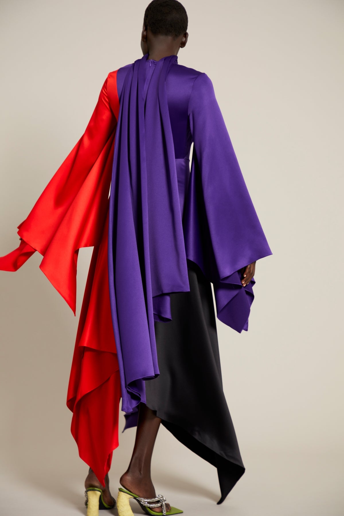 The Ella Dress in Colour Block Purple